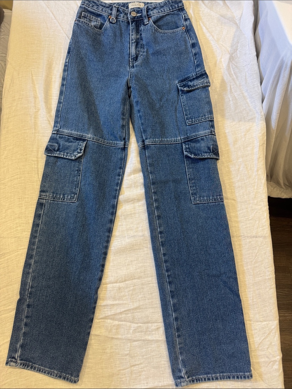 PacSun 90s Boyfriend Cargo Jeans Size 23 Medium Wash Wide Leg
